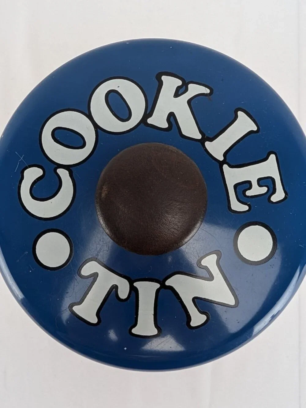 Vintage Ransburg Cookie Jar Tin U.S. Cookies Metal Lid Biplane Retro Airplane